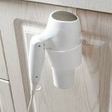 Hair Dryer Rack Over-The-Cabinet Hair Dryer Holder, Holster for Master, Guest, Kid's Bathroom, Vanity, White and grey（2pcs）