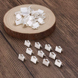 50 Pcs Silver Ribbon Ends 6mm Bookmark Pinch Crimp Clamp Cord End Fastener Clasps for Leather Suede Jewelry Making