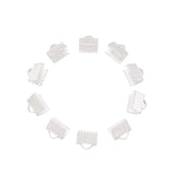 50 Pcs Silver Ribbon Ends 6mm Bookmark Pinch Crimp Clamp Cord End Fastener Clasps for Leather Suede Jewelry Making