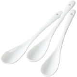 Porcelain Egg Spoons for Soft-Boiled Eggs Coffee Tea Desserts Ceramic Spoon Set of 12-White  Dishwasher & Oven Safe