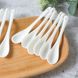 Porcelain Egg Spoons for Soft-Boiled Eggs Coffee Tea Desserts Ceramic Spoon Set of 12-White  Dishwasher & Oven Safe