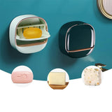 Waterproof Soap Dish with Drainage Box, Soap Holder with Drainage, Wall Mounted Soap Dish, Self-Adhesive Soap Holder, （3pcs）