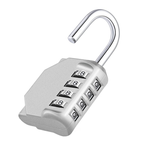 Combination Lock Outdoor, 4 Digit Re-settable Padlock for Gym, School, Fence, Employee Locker (silvery ) In Australia - Darrahopens