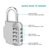 Combination Lock Outdoor, 4 Digit Re-settable Padlock for Gym, School, Fence, Employee Locker (silvery ) In Australia - Darrahopens