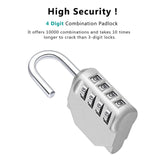 Combination Lock Outdoor, 4 Digit Re-settable Padlock for Gym, School, Fence, Employee Locker (silvery ) In Australia - Darrahopens