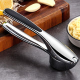 Garlic Press with Silicone Peeler & Brush - Garlic Mincer Tool - Easy to Use & Clean - Garlic Crusher - Rustproof Garlic Smasher In Australia - Darrahopens