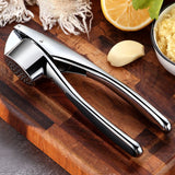 Garlic Press with Silicone Peeler & Brush - Garlic Mincer Tool - Easy to Use & Clean - Garlic Crusher - Rustproof Garlic Smasher