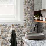 Brown Brick Wallpaper Peel and Stick Wallpaper Self-Adhesive Stone Wallpaper Brick Contact Paper Fireplace Kitchen Backsplash