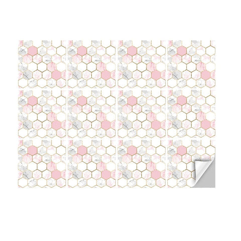 12 Pcs Peel and Stick Kitchen Backsplash Tiles Stickers, Self Adhesive Marble Floor Tiles, Wall Stickers for Bathroom Floor Home In Australia - Darrahopens