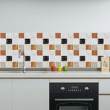 Stylish Tile Stickers White Gray Marble Stick on Tiles Self Adhesive Wall Tiles Waterproof Bathroom Tile Stickers Oil Proof 30pcs