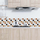 Stylish Tile Stickers White Gray Marble Stick on Tiles Self Adhesive Wall Tiles Waterproof Bathroom Tile Stickers Oil Proof 30pcs