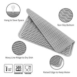 Silicone Dish Drying Mat for Multiple Usage,Easy clean,Eco-friendly,Heat-resistant Silicone Mat for Kitchen Counter or Sink