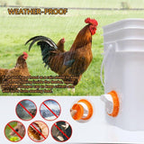 Chicken Feeder No Waste 6 Ports Automatic Poultry Feeder with 6Pcs Stopper & 1 Hole Saw, Weatherproof Reusable Gravity Chicken