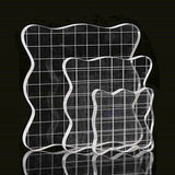 3 Pieces Stamp Blocks with Grid and Grip,Acrylic Clear Stamping Blocks Set Essential Stamping Tools for Scrapbooking Crafts Making