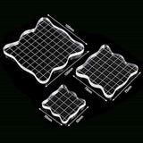 3 Pieces Stamp Blocks with Grid and Grip,Acrylic Clear Stamping Blocks Set Essential Stamping Tools for Scrapbooking Crafts Making