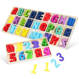 1 Set Wooden Letters Numbers Colored Wooden Spelling Letters Preschool Educational Early Learning Supplies Wood ABC Puzzle Boards