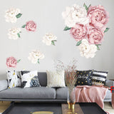 Creative Peony Flower Blossoming Peony Personality Combination Home Bedroom Decoration Romantic self-Adhesive Wall Stickers In Australia - Darrahopens