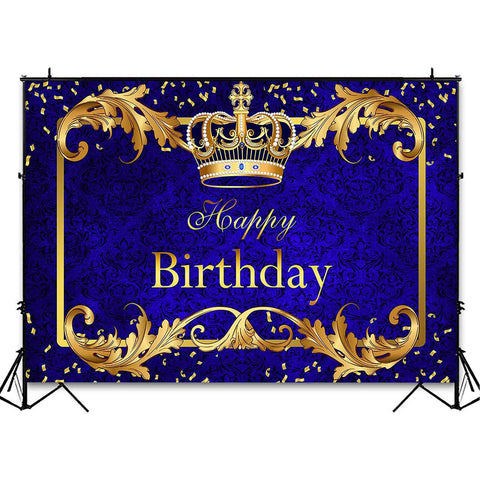 Royal Blue Boy Happy Birthday Photography Background Prince Crown Background Cloth Kids Birthday Party Decoration Vinyl Banner In Australia - Darrahopens