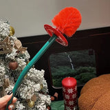 Cherry Toilet Brush and Holder Set Creative Cherry Giraffe Shape Round Bowl Scrubber Cleaner Set for Bathroom Kitchen (Cherry)