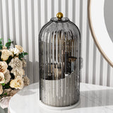 Makeup Brush Holder Organizer with Lid,Rotating Clear Dustproof Makeup Brushes Organizer for Vanity Desktop Bathroom Countertop