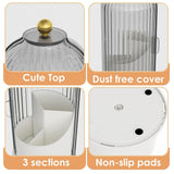 Makeup Brush Holder Organizer with Lid,Rotating Clear Dustproof Makeup Brushes Organizer for Vanity Desktop Bathroom Countertop In Australia - Darrahopens