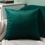 Velvet Emerald Green Throw Pillow Covers Pack of 2 Soft Decorative Square Cushion Covers for Couch Sofa Bed Livingroom Car,40x40Cm In Australia - Darrahopens