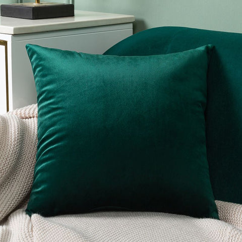 Velvet Emerald Green Throw Pillow Covers Pack of 2 Soft Decorative Square Cushion Covers for Couch Sofa Bed Livingroom Car,40x40Cm In Australia - Darrahopens