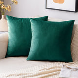 Velvet Emerald Green Throw Pillow Covers Pack of 2 Soft Decorative Square Cushion Covers for Couch Sofa Bed Livingroom Car,40x40Cm In Australia - Darrahopens