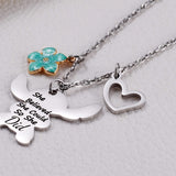 Cute Necklace Gifts for Women Girls, Inspired Birthday Christmas for Granddaughter Daughter Niece （blue）