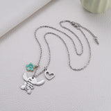 Cute Necklace Gifts for Women Girls, Inspired Birthday Christmas for Granddaughter Daughter Niece （blue）
