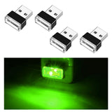 4 PCS USB LED Car Interior Atmosphere Lamp, Portable Mini LED Night Light, Universal Car Interior Accessories (Green) In Australia - Darrahopens