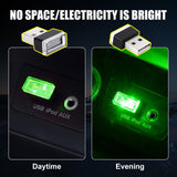 4 PCS USB LED Car Interior Atmosphere Lamp, Portable Mini LED Night Light, Universal Car Interior Accessories (Green) In Australia - Darrahopens