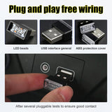 4 PCS USB LED Car Interior Atmosphere Lamp, Portable Mini LED Night Light, Universal Car Interior Accessories (Green) In Australia - Darrahopens