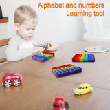 Toy Letters ABC Numbers Learning and Educational Toys Square Sensory Toys Games Stress Relief Gifts for Kids 2 Packs Single Side