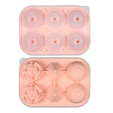 4Pack Ice Molds ，Silicone Ice Mold Set - Rose, Diamond, and Sphere Shape，Easy Release Ice Ball for Cocktails & DIY Drinks