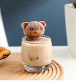 2Pcs 3D Teddy Bear Ice Silicone Molds Ice Cube Trays Mold Silicone Animal Mold Soap Candle Mold Ice Cube for Coffee Milk Tea Candy