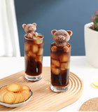 2Pcs 3D Teddy Bear Ice Silicone Molds Ice Cube Trays Mold Silicone Animal Mold Soap Candle Mold Ice Cube for Coffee Milk Tea Candy