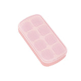 Silicone Ice Cube Tray, with Lid,8 Grid Soft Bottom Ice Cube Tray, Square Fruit Ice Cube Maker, Easy Operation (4pcs)