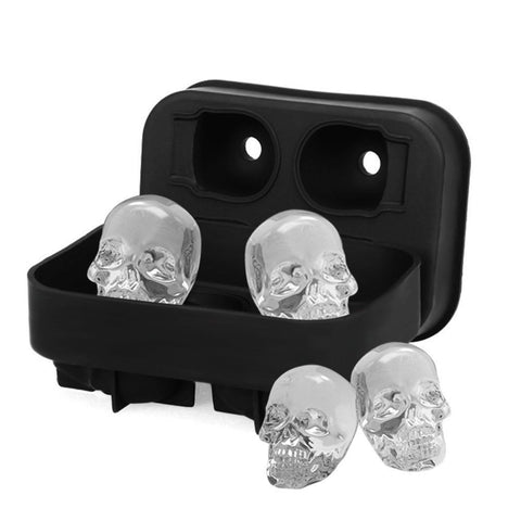 Silicone Ice Molds, 3D Silicone Molds, Reusable Ice Cubes, Silicone Molds with Skull for Cocktails, Iced Tea, and Chilled Drinks