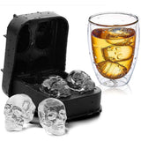 Silicone Ice Molds, 3D Silicone Molds, Reusable Ice Cubes, Silicone Molds with Skull for Cocktails, Iced Tea, and Chilled Drinks