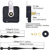 High Torque Quartz Clock Movement Clock Replacement Mechanism with  Long Spade Hands for DIY Clock (Black）