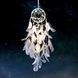Bedroom Decorative Hanging Decorations Hangings Room ，Nursery Decor for Girls Boys, Handmade Feather Wall Decor with Lights（2pcs）