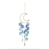 Shell Moon Wind Chime Wall Decor Hanging Mobile Decorative Ocean Handmade Home Decor Eye-catching Exquisite Creative（3pcs）