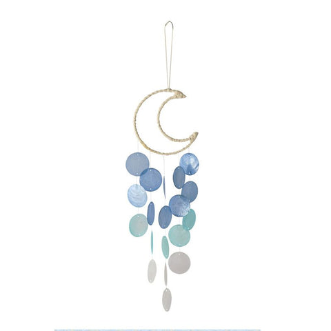 Shell Moon Wind Chime Wall Decor Hanging Mobile Decorative Ocean Handmade Home Decor Eye-catching Exquisite Creative（3pcs）