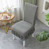Easy-Going Dining Chair Covers Stretch Parsons Chair Slipcover with Skirt Chair Covers for Dining Room Restaurant Banquet (3 PCS)