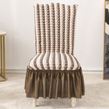 Chair Covers for Dining Room, Kitchen Stretch 3D Chair Slipcovers with Skirt, Removable Washable Soft Chair Seat Cover for Home In Australia - Darrahopens