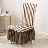 Chair Covers for Dining Room, Kitchen Stretch 3D Chair Slipcovers with Skirt, Removable Washable Soft Chair Seat Cover for Home In Australia - Darrahopens