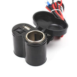 Motorcycle Phone,Handlebar Power Cigarette Lighter Socket Single USB Blue LED Waterproof for Electronic Devices