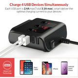 Car Cigarette Lighter Adapter,4 USB Socket Splitter Car Chargers,LED Voltage Display On/Off Switches,Automotive Cigarette Lighter