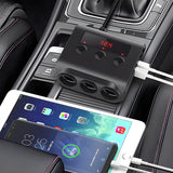 Car Cigarette Lighter Adapter,4 USB Socket Splitter Car Chargers,LED Voltage Display On/Off Switches,Automotive Cigarette Lighter